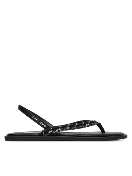 Sandale Tommy Jeans Tjw Casual Rope Sandal negru