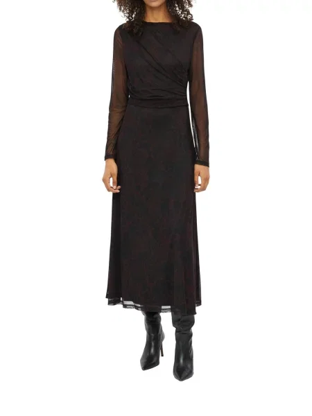 S.Oliver BLACK LABEL Sukienka midi dla kobiet Kobiety lila|czarny 36 czarna
