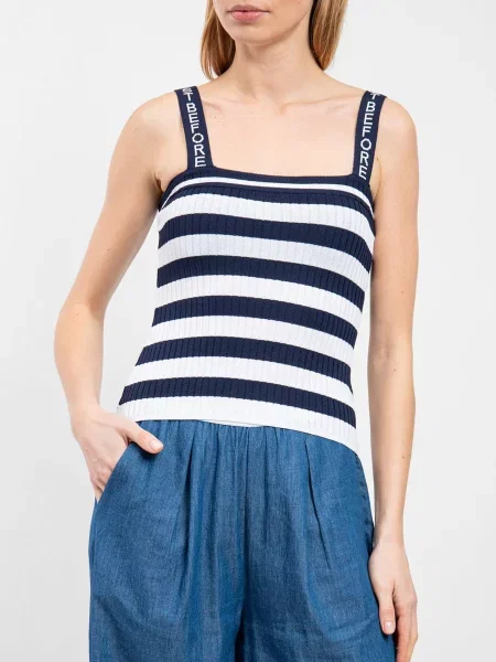 Just Before Майка Білий/синій Віскоза/нейлон біла