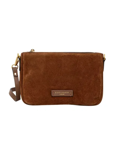 Gianni Chiarini torebka zamszowa NORA POUCH brązowa