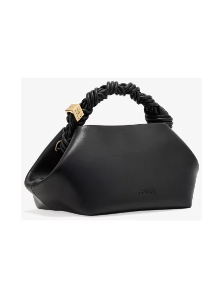 Torebka crossbody Ganni biznesowa z nadrukiem czarna