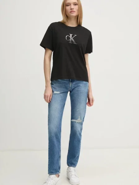 Kratka majica Calvin Klein Jeans črna