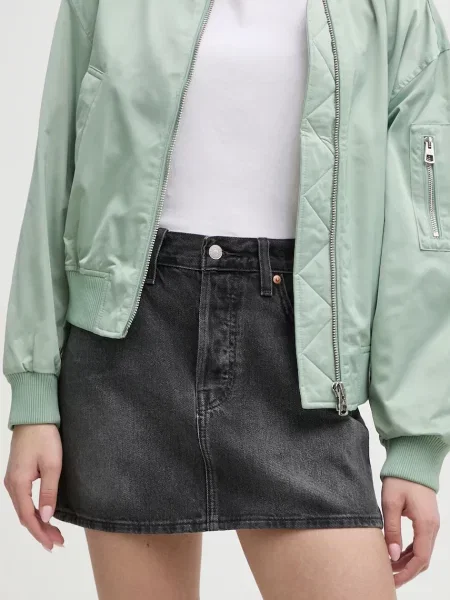 Levi's spódnica jeansowa mini prosta szary