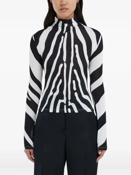 Top Ferragamo z nadrukiem czarny