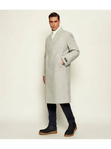 Lacoste De lână palton gri