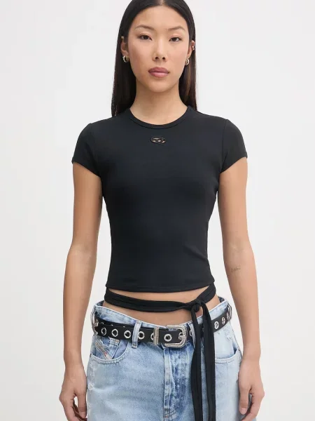 Diesel crop top pentru femei din negru