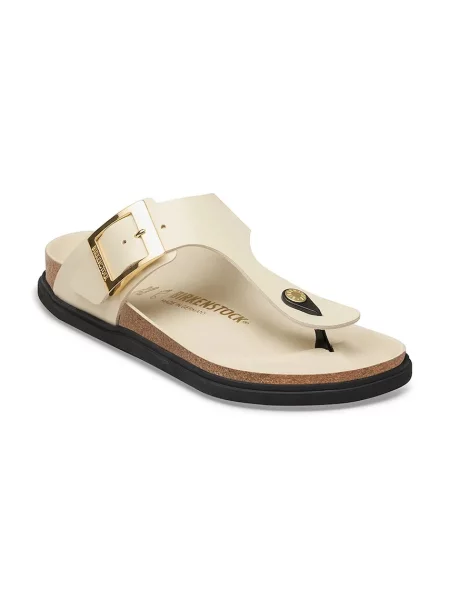 Birkenstock șlapi de piele Gizeh bej