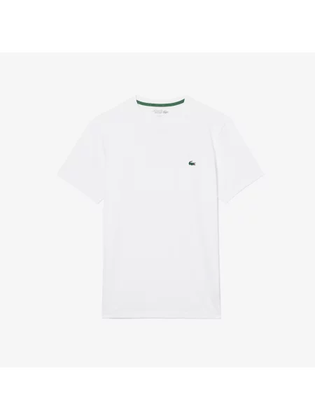 Lacoste Sportowy T-Shirt Ultra Dry Z Grafiką Krokodyla biały