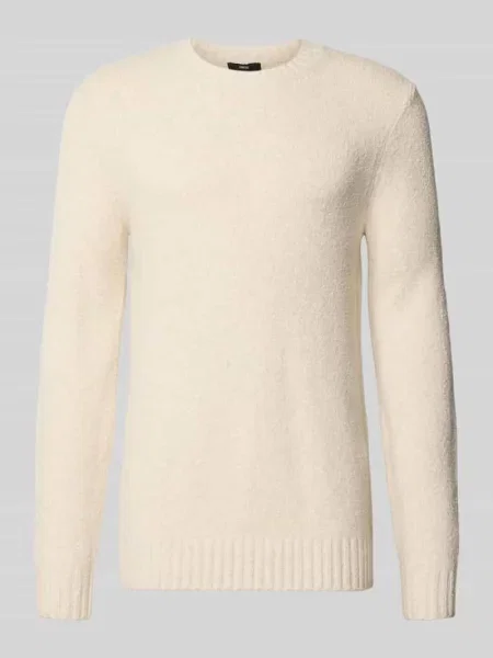 Sweter z dzianiny o kroju regular fit z okrągłym dekoltem model CIZAC' Cinque biały