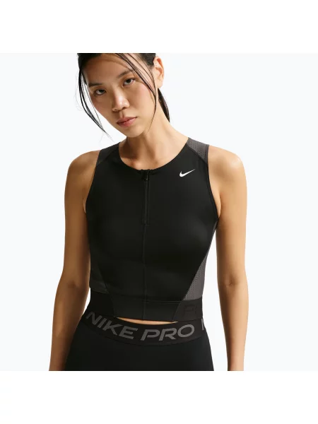 Tricou de antrenament pentru femei Nike Pro Dri-Fit black/anthracite/white alb