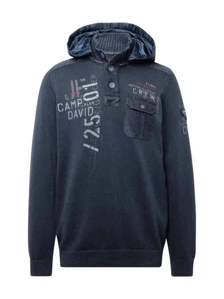 CAMP DAVID Pulover albastru / albastru marin / alb