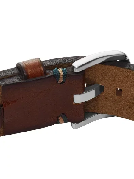 Fossil férfi bőr karkötő Machine barna