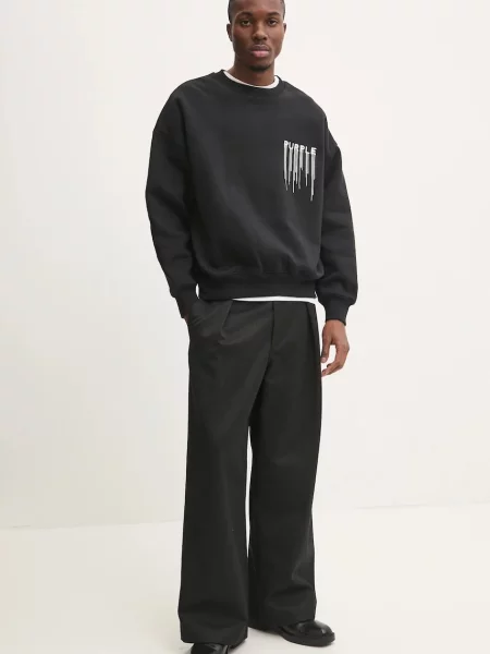 Кофта PURPLE BRAND HWT FLEECE CREWNECK з аплікацією чорний