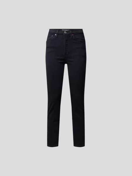 Jeansy o kroju slim fit z detalem z logo Re/done czarne