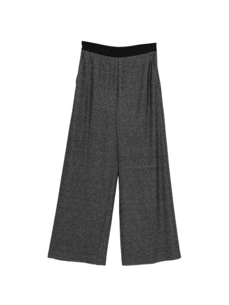 Pantaloni Liviana Conti cu model herringbone negru