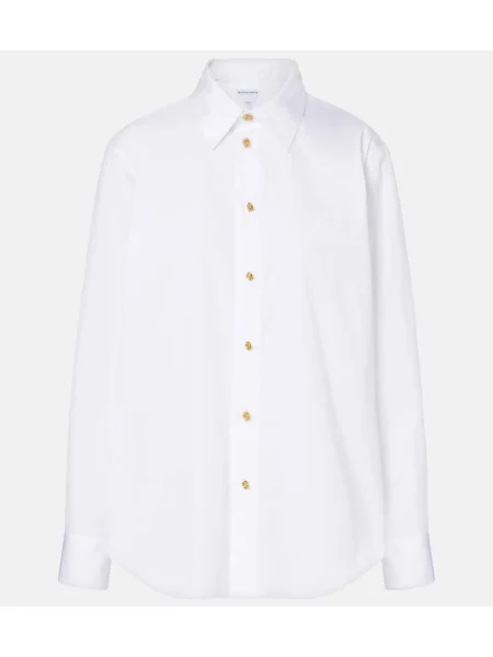 Cămașă Bottega Veneta din poplin alb