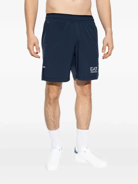 Pantaloni scurți Ea7 Emporio Armani cu imagine albastru