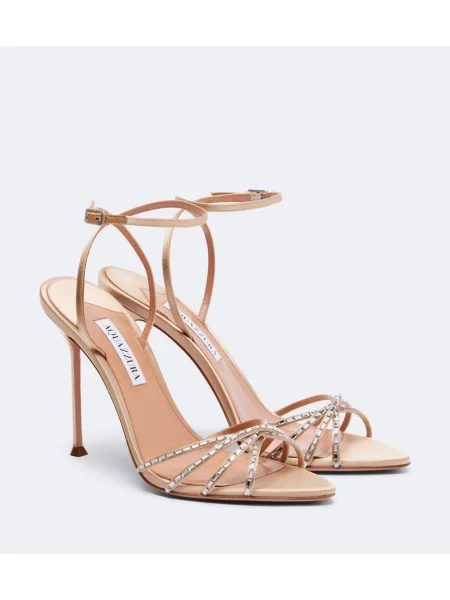 Papuci tip mules Aquazzura bej
