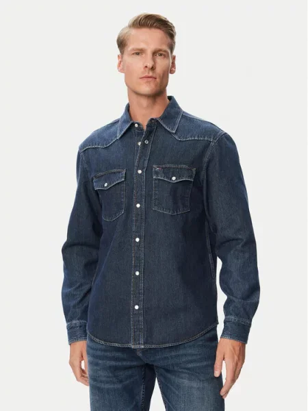 Tommy Jeans traper košulja Western Tamnoplava plava