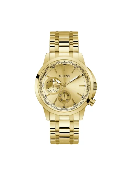 Lniany zegarek Guess żółty