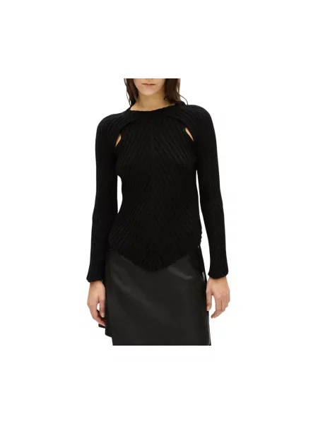 Dzianinowy sweter Ann Demeulemeester czarny