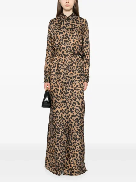 Rochie Tom Ford cu imagine cu model leopard de costum maro