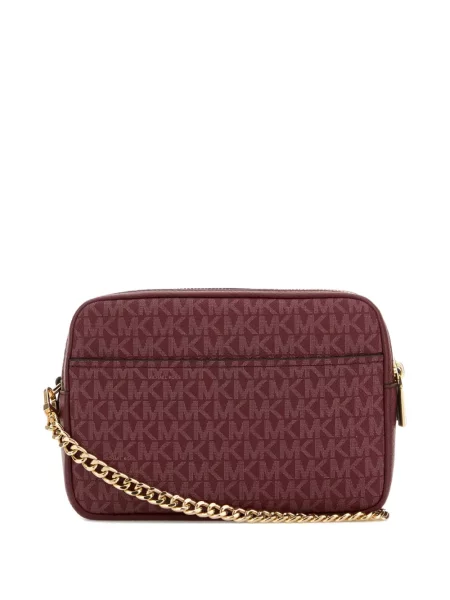 Geanta crossbody Michael Michael Kors tricotate de costum cu dungi maro
