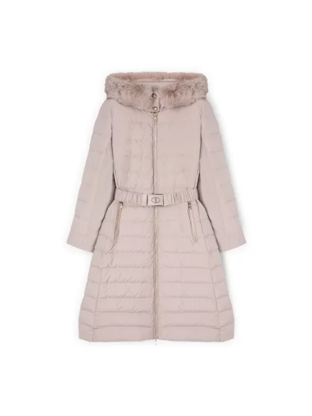 Płaszcz Motivi z kapturem beżowy