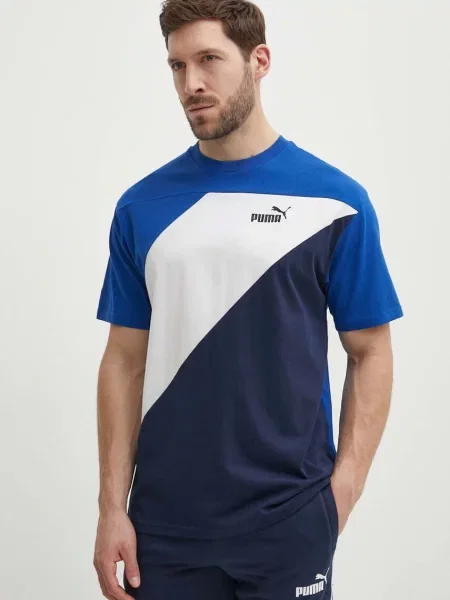 Тениска Puma POWER с десен тъмносиньо