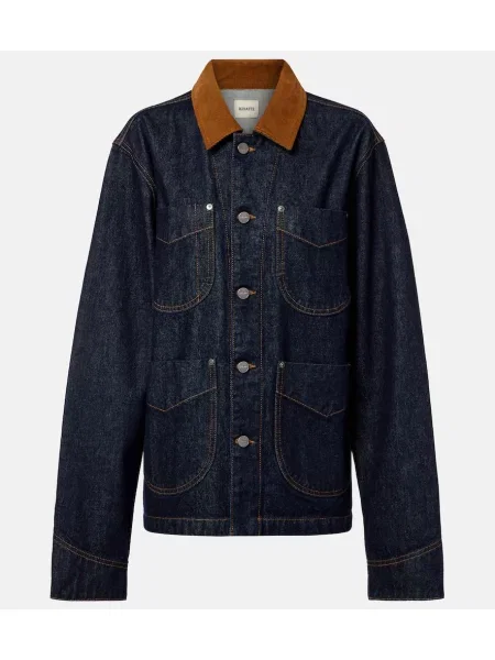 Geacă de blugi Khaite de catifea cord albastru