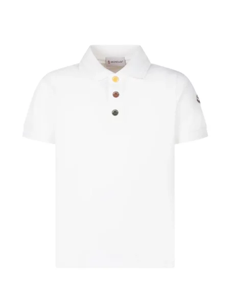 Koszulka polo dziecięca Moncler Enfant biała