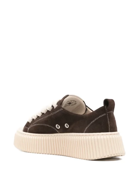 Sneakerși Rhun cu șireturi din dantelă maro
