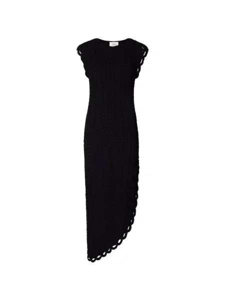 Rochie midi Loulou De Saison cu volane negru