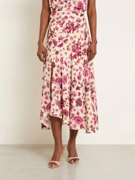 Isabel Marant Jedwabna Spódnica Sakura rosa fuksja