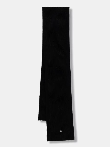 Šal z dodatkom volne United Colors of Benetton črna