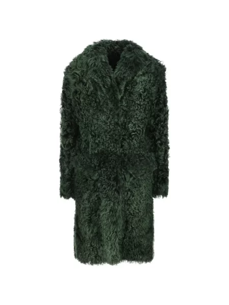 Haină din piele de oaie Prada verde