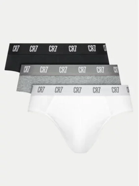 Slipy Basic Brief 3 pary black/grey/white bílé