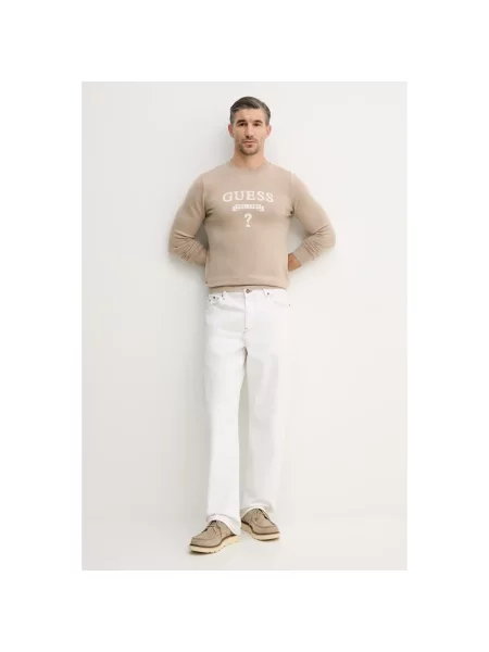 Sweter Guess wełniany beżowy