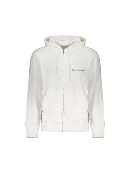 Bluza z kapturem Calvin Klein z kapturem biała