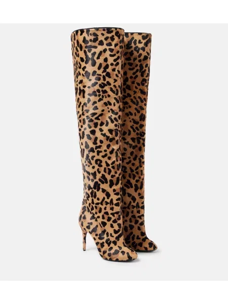 Ботуши Alaia с принт с леопардов принт кафяво