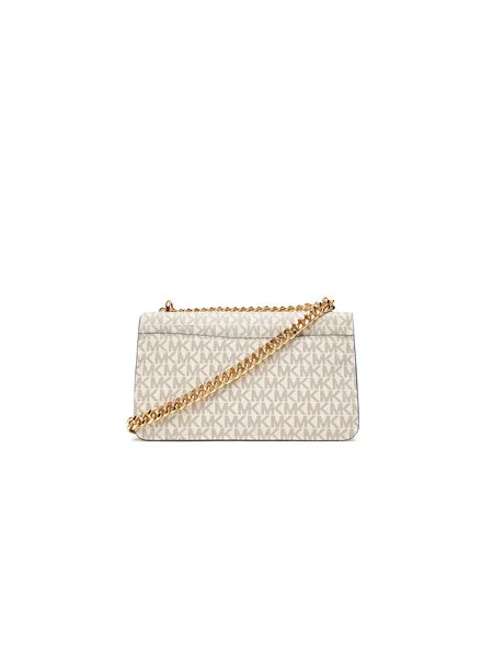 MICHAEL Michael Kors Taška cez rameno koňaková / sivobéžová / šedobiela béžová