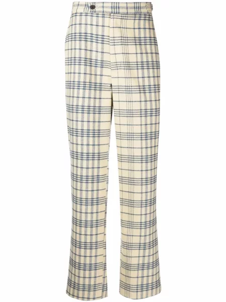 Kostkované kalhoty Bode žluté