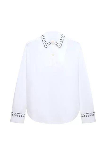Cămașă Marni cu broderie din poplin alb