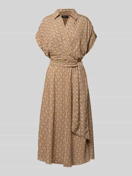 Sukienka koszulowa z wiązanym model ‘FRATILLIO’ Lauren Ralph Lauren beżowa