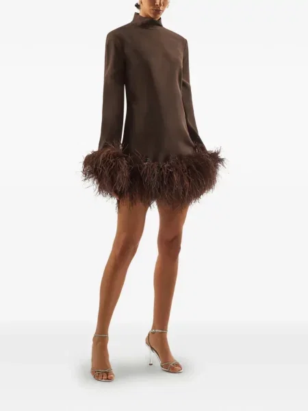Rochie Taller Marmo cu pene maro