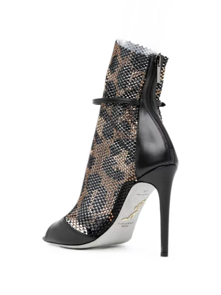 Sandale Rene Caovilla cu imagine cu model leopard negru