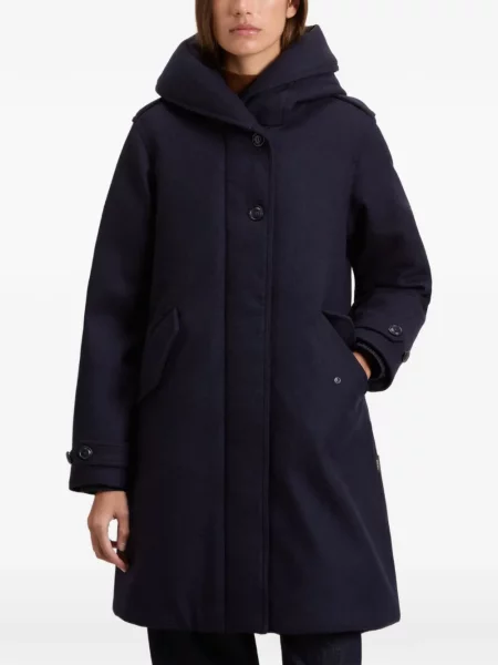 Vilnonė parka Woolrich su gobtuvu mėlyna