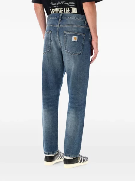 Blugi Carhartt Wip cu autograf albastru