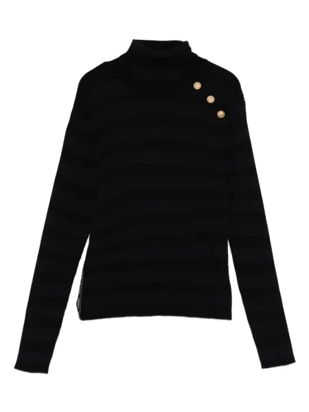 Sweter z golfem dziecięcy Balmain czarny