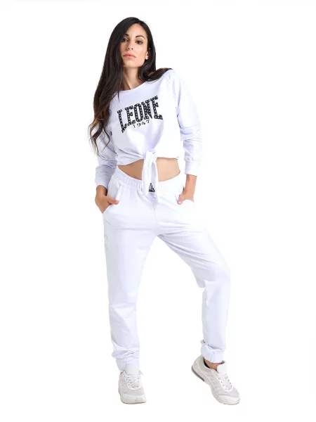 Bluza miękka z ściągacze na co dzień na siłownię biała